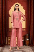 Blush Rose Premium Embroidered Co-ord Set