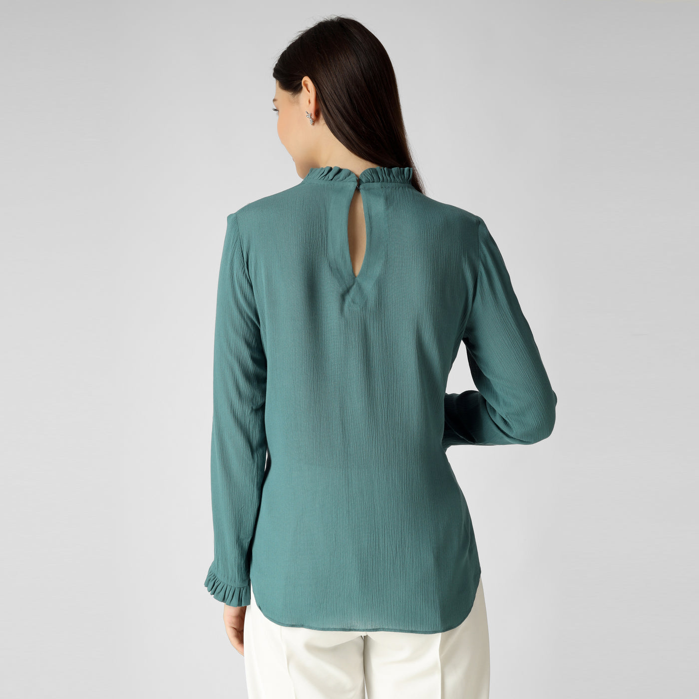 Viridian Green Round Neck Top 