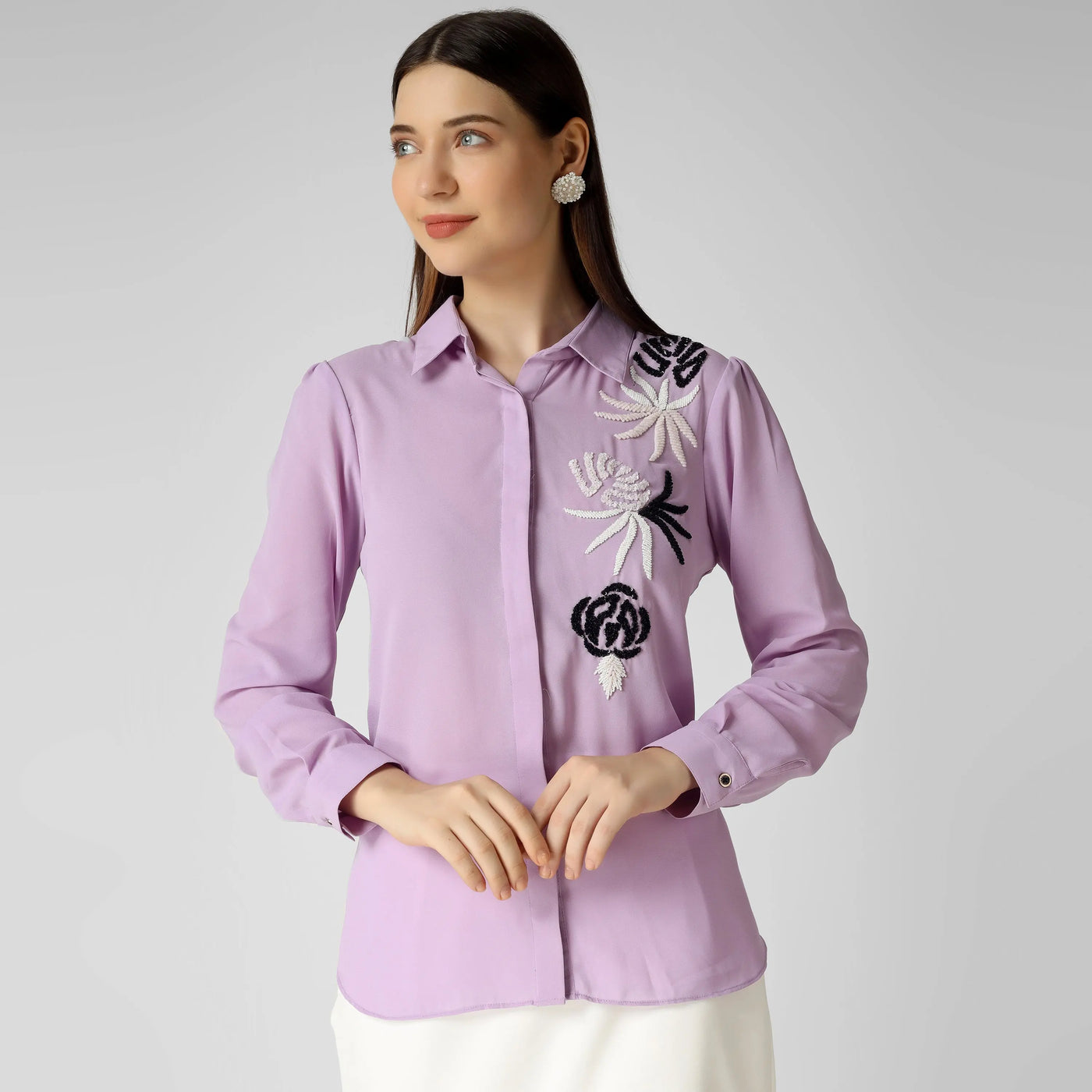 Mauve Flower Ensemble Top 